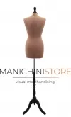 Busto sartoriale donna tg.44 in velluto rosa antico e base treppiede