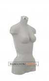 Busto donna da banco in vetroresina grezza - grigio
