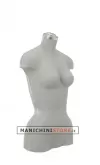 Busto donna da banco in vetroresina grezza - grigio