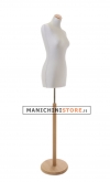 Busto donna grigio perla con base tonda frassino