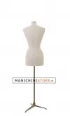 Busto donna in lino con base treppiede bronzo