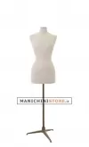 Busto donna in lino con base treppiede bronzo