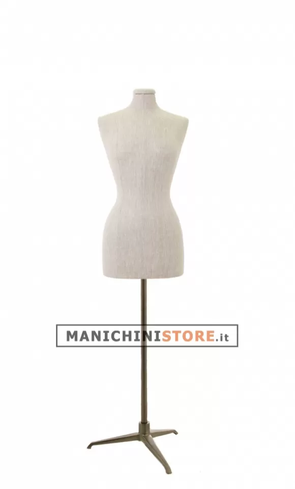 Busto donna in lino con base treppiede bronzo