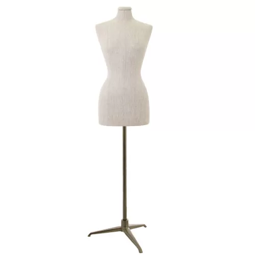 Busto donna in lino con base treppiede bronzo
