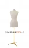 Busto donna in lino con base treppiede oro