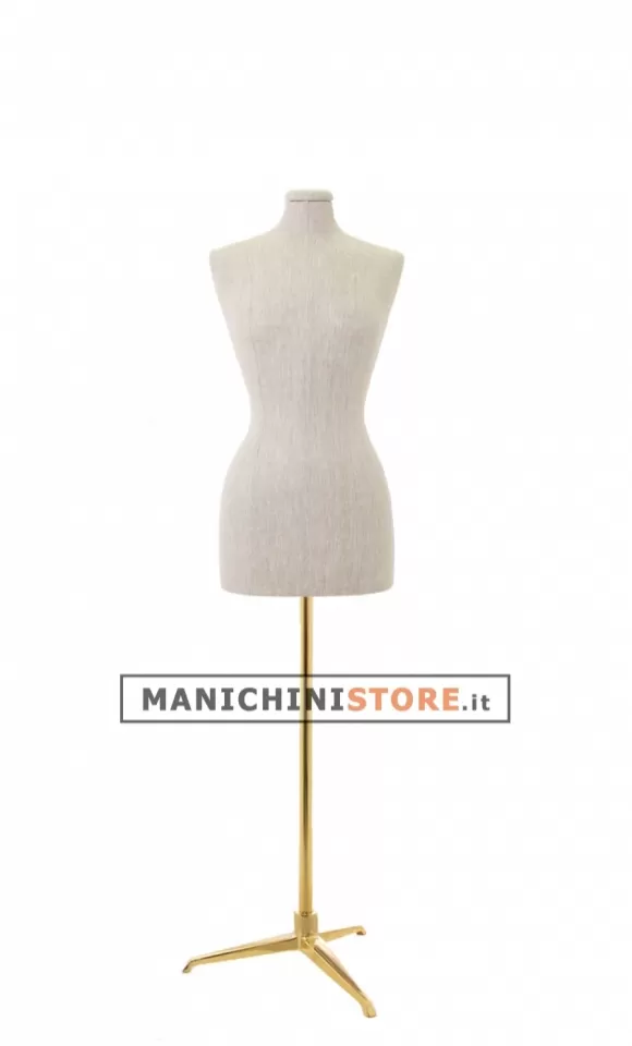 Busto donna in lino con base treppiede oro