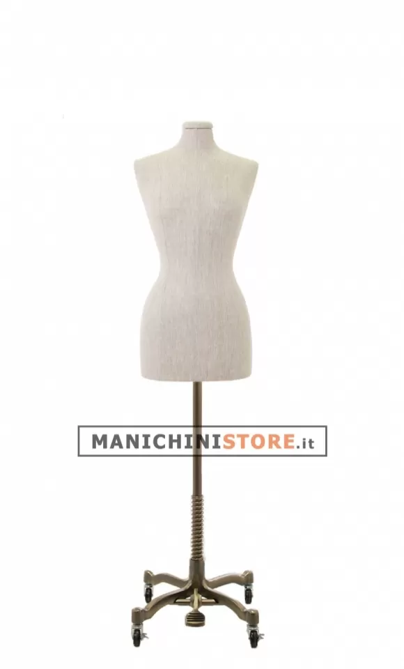 Busto donna in lino con base worker bronzo