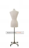 Busto donna in lino con base worker bronzo