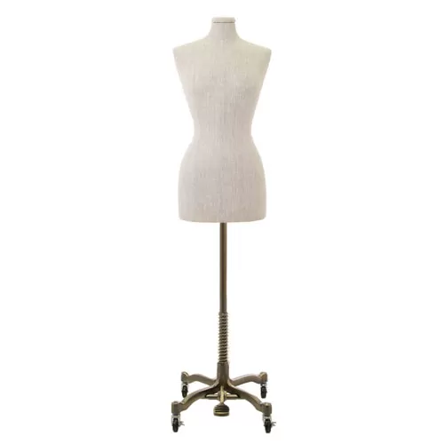 Busto donna in lino con base worker bronzo