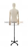 Busto donna in lino con braccia legno e base worker