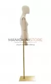 Busto donna in lino con braccia legno e base oro