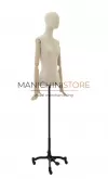 Busto donna in lino con braccia legno e base worker