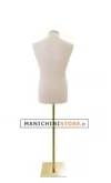 Busto uomo in lino con base rettangolare oro