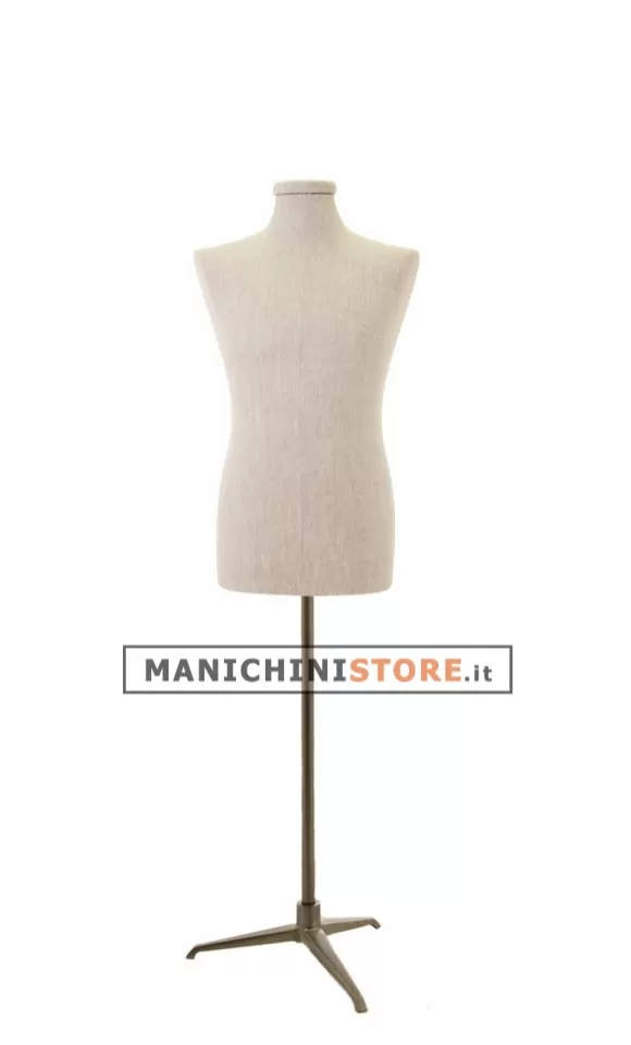 Busto uomo in lino con base treppiede bronzo