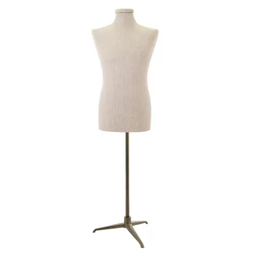 Busto uomo in lino con base treppiede bronzo