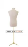 Busto uomo in lino con base treppiede oro