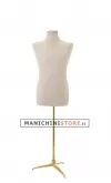Busto uomo in lino con base treppiede oro