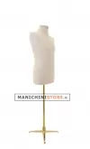 Busto uomo in lino con base treppiede oro