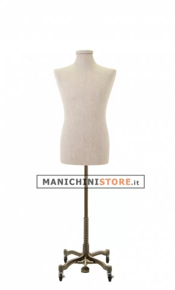 Busto uomo in lino con base worker bronzo