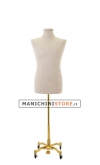 Busto uomo in lino con base worker oro