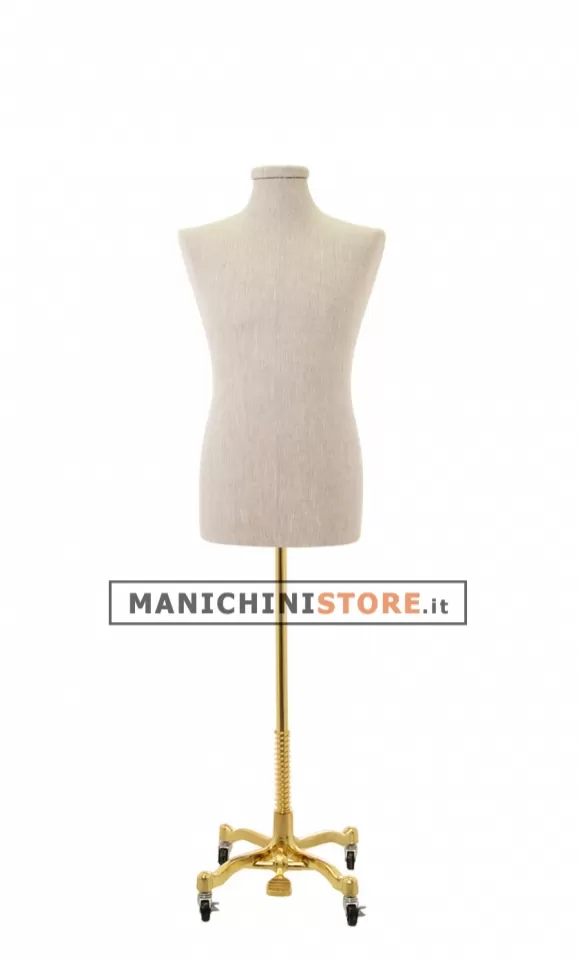 Busto uomo in lino con base worker oro