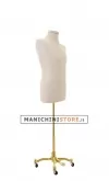 Busto uomo in lino con base worker oro