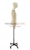 Busto uomo in lino con braccia legno e base worker