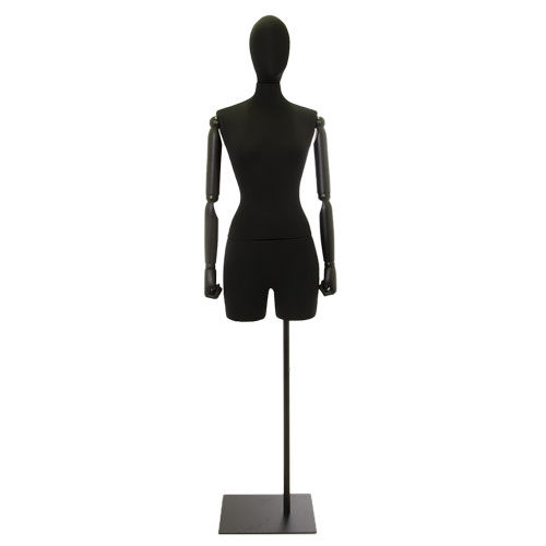 Busto donna black lycra con braccia legno e mezza gamba
