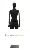 Busto donna black lycra con braccia legno e mezza gamba