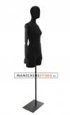 Busto donna black lycra con braccia legno e mezza gamba