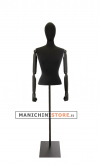Busto donna black lycra con braccia legno e mezza gamba