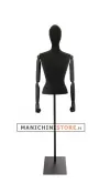 Busto donna black lycra con braccia legno e mezza gamba