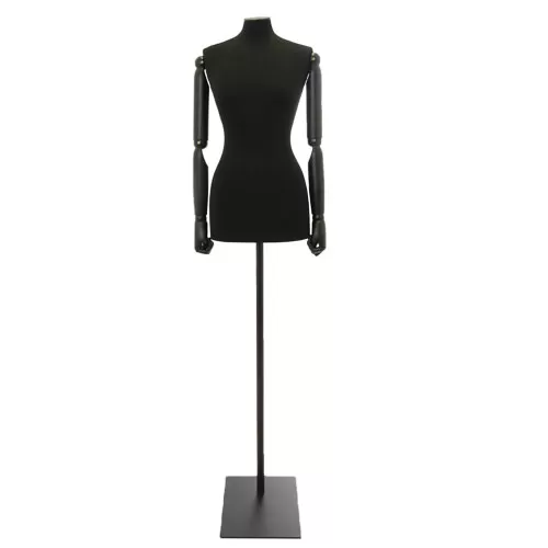 Busto donna black lycra con braccia legno