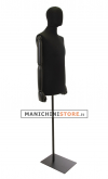 Busto uomo black lycra con braccia legno