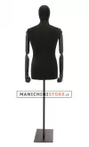 Busto uomo black lycra con braccia legno