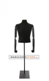Busto uomo black lycra con braccia legno e mezza gamba