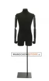 Busto uomo black lycra con braccia legno e mezza gamba