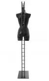 Busto manichino donna precolorato nero con base a scaletta