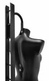 Busto manichino donna precolorato nero con base a scaletta