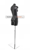 Busto manichino donna nero NEW con base cromata