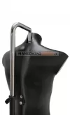 Busto manichino uomo precolorato nero con base con attacco collo