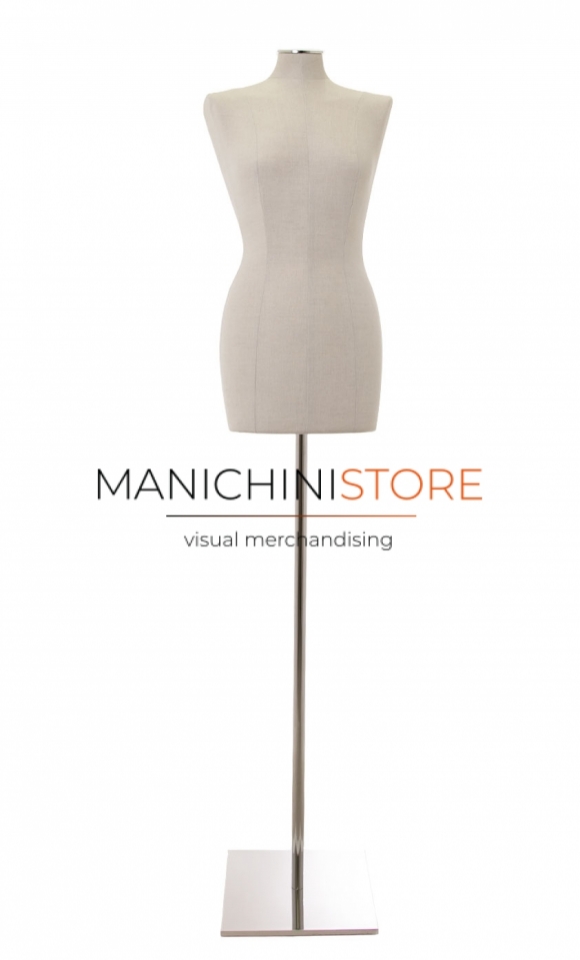 Busto donna in Lino con base cromata - fine serie