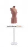 Busto sartoriale donna vellutato rosa antico base tonda bianca