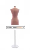 Busto sartoriale donna vellutato rosa antico base tonda bianca