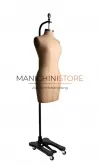 Manichino donna sartoriale appeso con base in metallo nero
