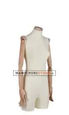 Busto donna rivestito in lycra con spalline e braccia in legno
