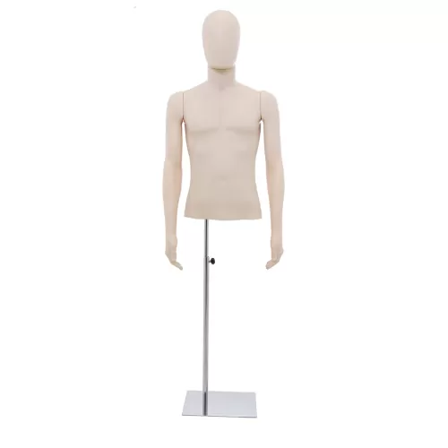 Busto torso uomo corto carne con braccia e testa a uovo