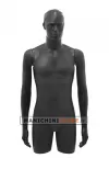 Busto torso uomo in plastica nero con testa scolpita