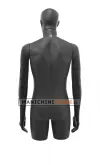 Busto torso uomo in plastica nero con testa scolpita