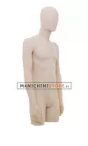 Busto torso uomo in plastica carne con testa a uovo